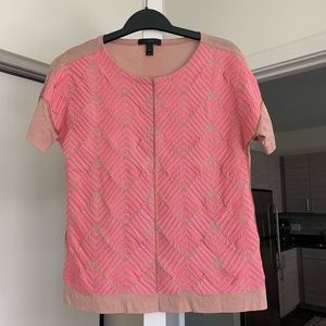 J. Crew embroidered hot pink T-shirt